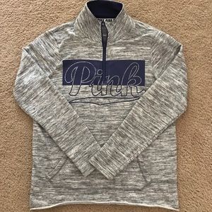 VS PINK Grey Quarter Zip